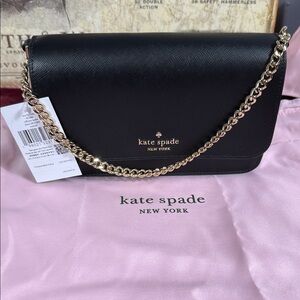 Kate Spade Madison Saffiano Leather Crossbody with Gold Chain Clutch Strap
